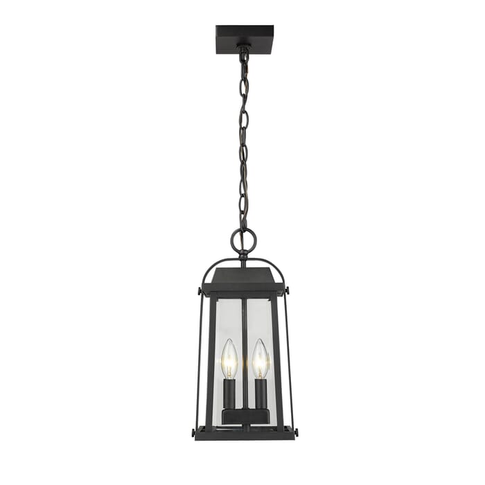 Z-Lite Millworks 2-Light Outdoor Chain Mount Ceiling Fixture Light In Black Z-Lite Millworks 2-Light Outdoor Chain Mount Ceiling Fixture Light In Black