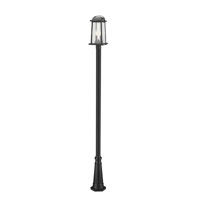 Z-Lite Millworks 2-Light Outdoor Post Mounted Fixture Light In Black Z-Lite Millworks 2-Light Outdoor Post Mounted Fixture Light In Black