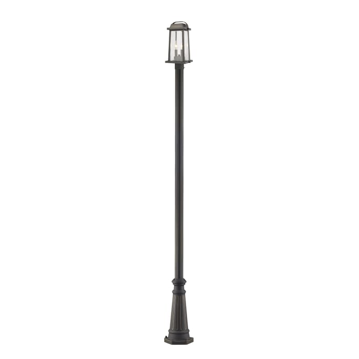 Z-Lite Millworks 2-Light Outdoor Post Mounted Fixture Light In Oil Rubbed Bronze Z-Lite Millworks 2-Light Outdoor Post Mounted Fixture Light In Oil Rubbed Bronze