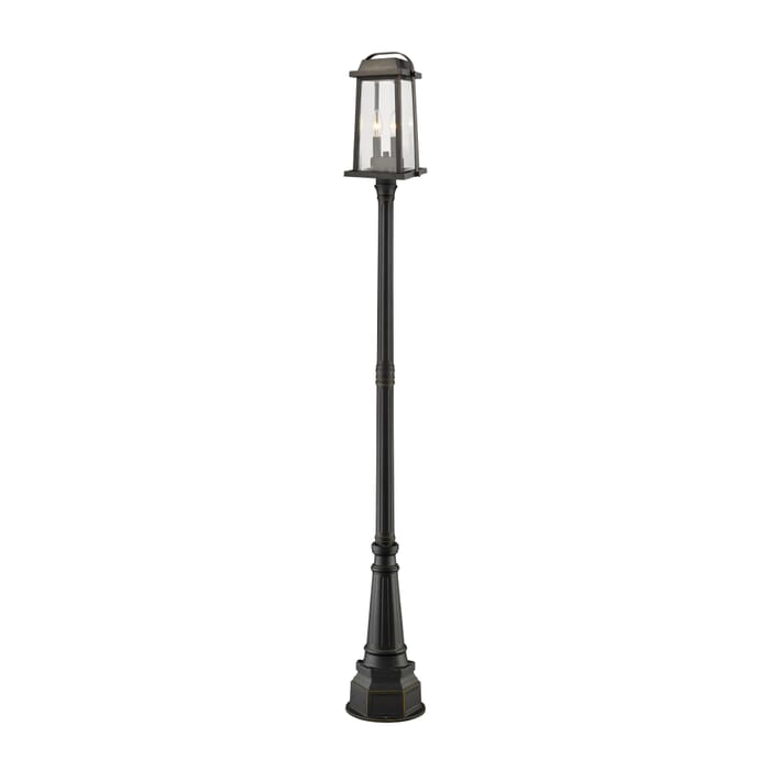 Z-Lite Millworks 2-Light Outdoor Post Mounted Fixture Light In Oil Rubbed Bronze Z-Lite Millworks 2-Light Outdoor Post Mounted Fixture Light In Oil Rubbed Bronze