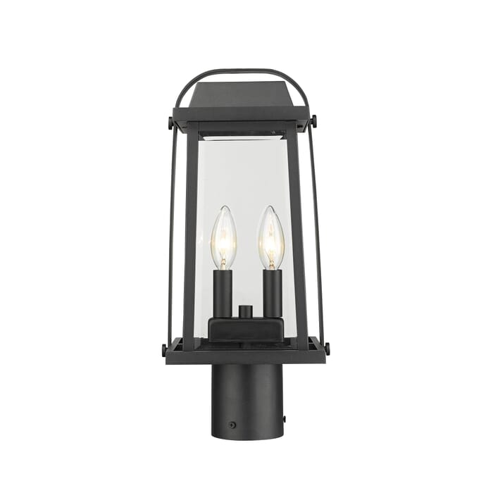Z-Lite Millworks 2-Light Outdoor Post Mount Fixture Light In Black Z-Lite Millworks 2-Light Outdoor Post Mount Fixture Light In Black