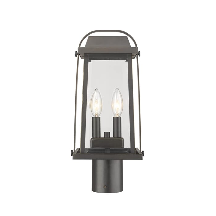 Z-Lite Millworks 2-Light Outdoor Post Mount Fixture Light In Oil Rubbed Bronze Z-Lite Millworks 2-Light Outdoor Post Mount Fixture Light In Oil Rubbed Bronze