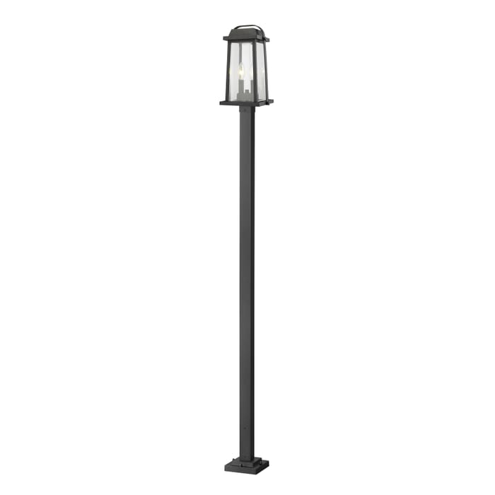Z-Lite Millworks 2-Light Outdoor Post Mounted Fixture Light In Black Z-Lite Millworks 2-Light Outdoor Post Mounted Fixture Light In Black