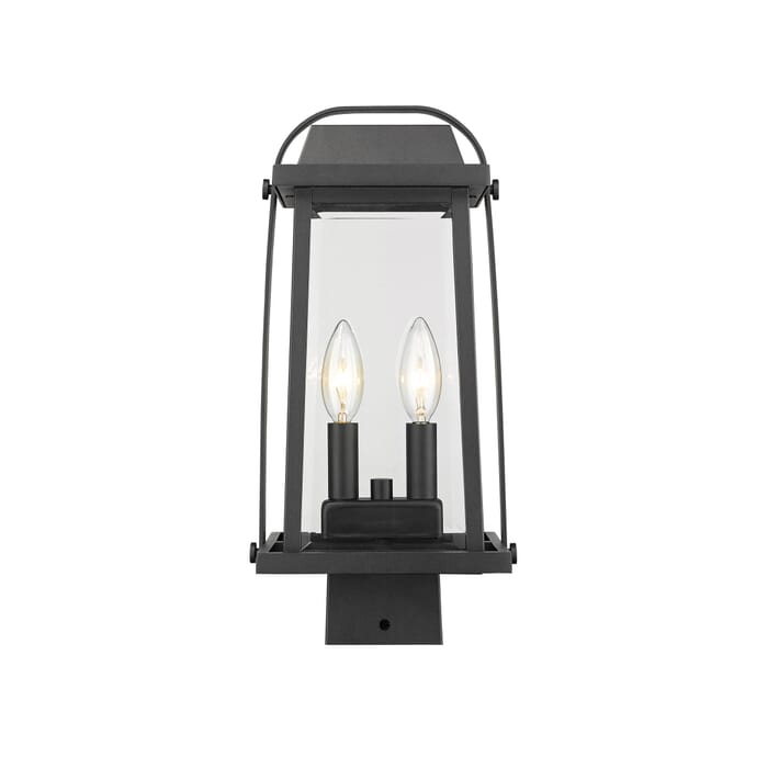 Z-Lite Millworks 2-Light Outdoor Post Mount Fixture Light In Black Z-Lite Millworks 2-Light Outdoor Post Mount Fixture Light In Black