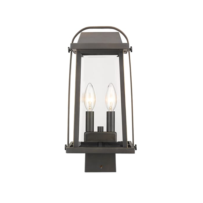 Z-Lite Millworks 2-Light Outdoor Post Mount Fixture Light In Oil Rubbed Bronze Z-Lite Millworks 2-Light Outdoor Post Mount Fixture Light In Oil Rubbed Bronze