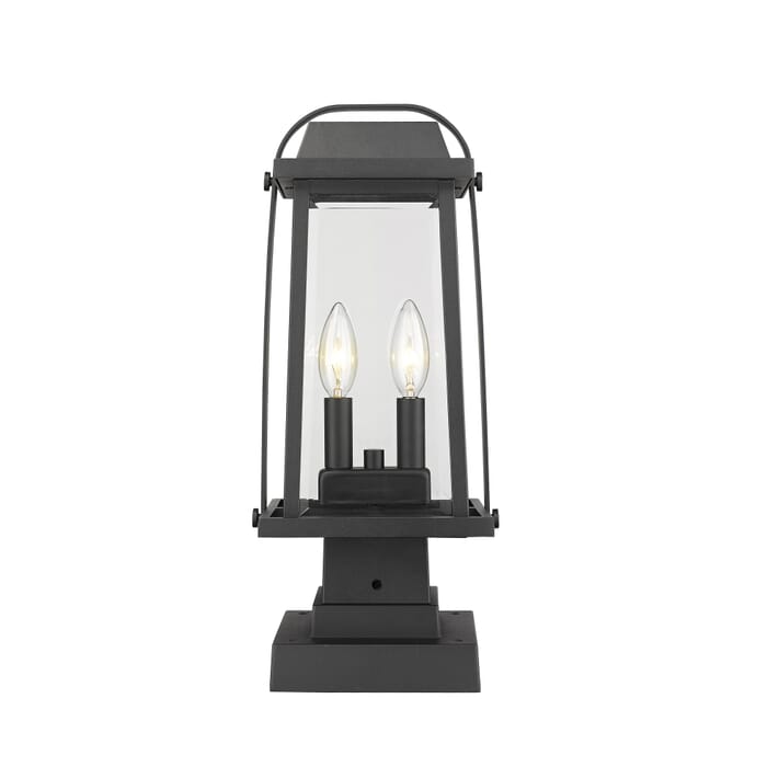 Z-Lite Millworks 2-Light Outdoor Pier Mounted Fixture Light In Black Z-Lite Millworks 2-Light Outdoor Pier Mounted Fixture Light In Black