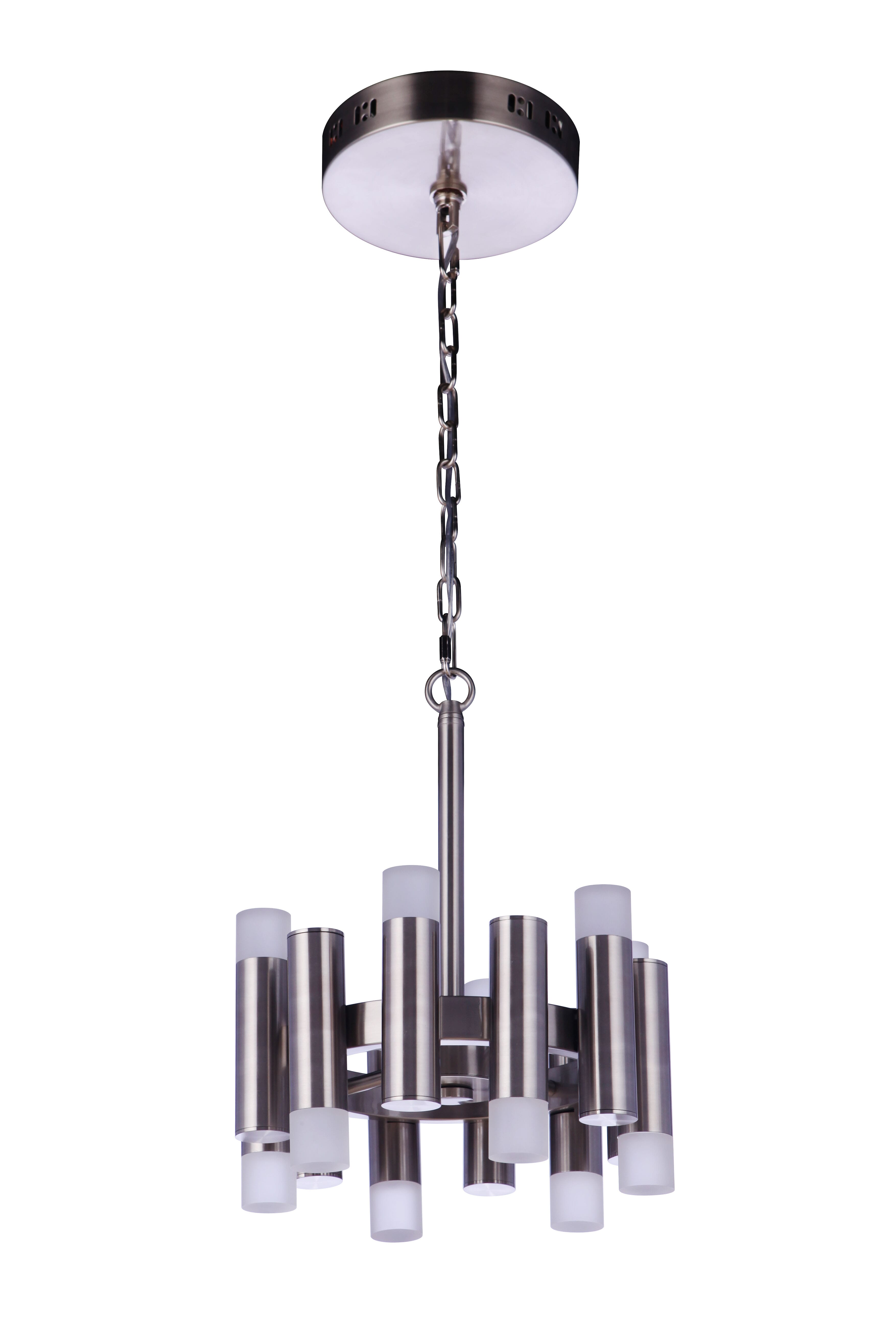 Simple Lux 12-Light Convertible Semi Flush in Brushed Polished Nickel