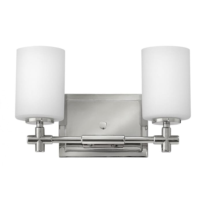 Hinkley Laurel 2-Light Bathroom Vanity Light in Polished Nickel Hinkley Laurel 2-Light Bathroom Vanity Light in Polished Nickel