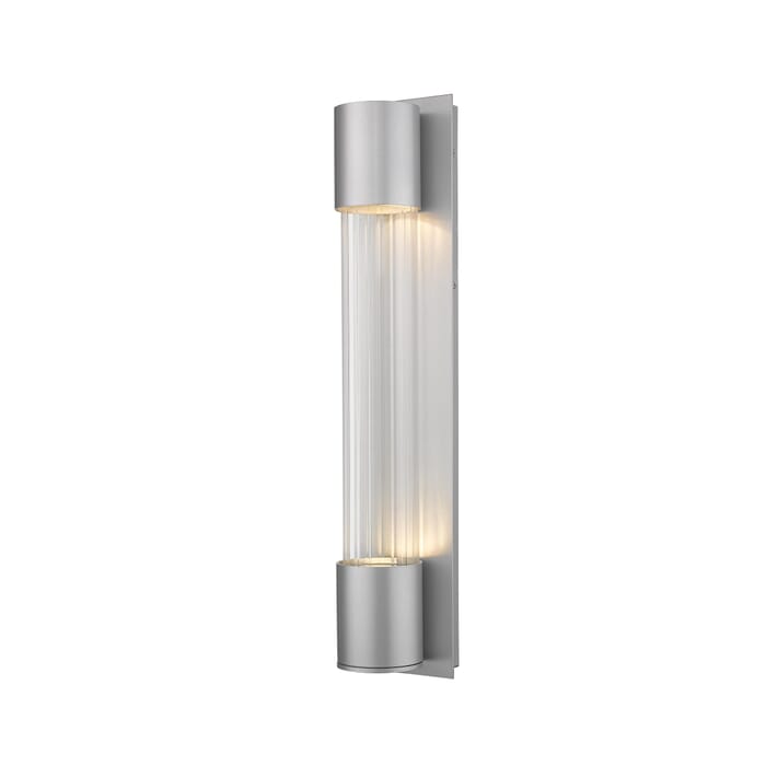 Z-Lite Striate 2-Light Outdoor Wall Sconce In Silver Z-Lite Striate 2-Light Outdoor Wall Sconce In Silver