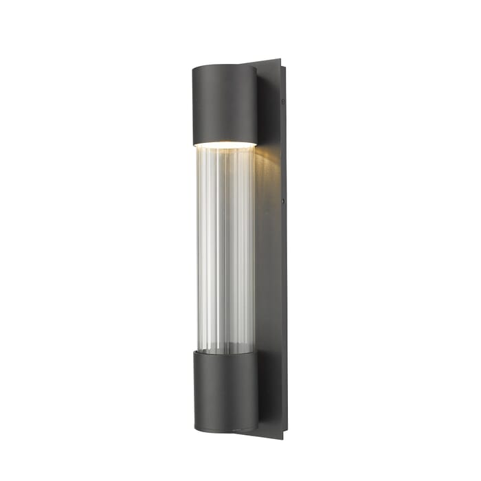 Z-Lite Striate 1-Light Outdoor Wall Sconce In Black Z-Lite Striate 1-Light Outdoor Wall Sconce In Black