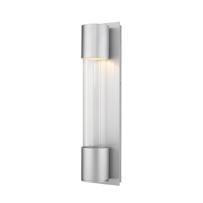 Z-Lite Striate 1-Light Outdoor Wall Sconce In Silver Z-Lite Striate 1-Light Outdoor Wall Sconce In Silver