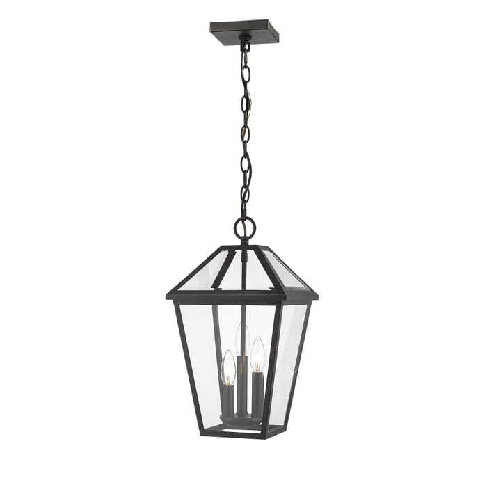 Z-Lite Talbot 3-Light Outdoor Chain Mount Ceiling Fixture Light In Black Z-Lite Talbot 3-Light Outdoor Chain Mount Ceiling Fixture Light In Black