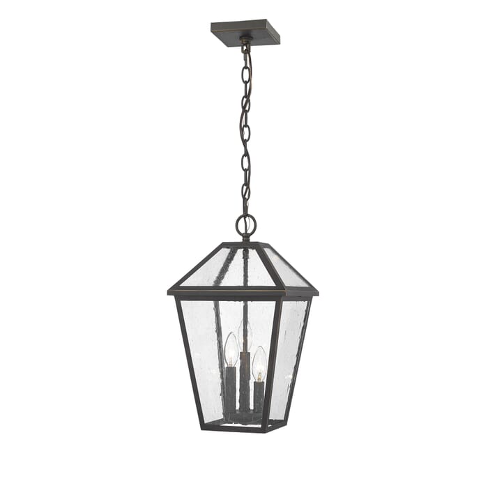 Z-Lite Talbot 3-Light Outdoor Chain Mount Ceiling Fixture Light In Oil Rubbed Bronze Z-Lite Talbot 3-Light Outdoor Chain Mount Ceiling Fixture Light In Oil Rubbed Bronze