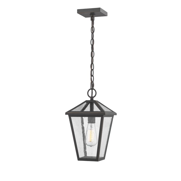 Z-Lite Talbot 1-Light Outdoor Chain Mount Ceiling Fixture Light In Oil Rubbed Bronze Z-Lite Talbot 1-Light Outdoor Chain Mount Ceiling Fixture Light In Oil Rubbed Bronze