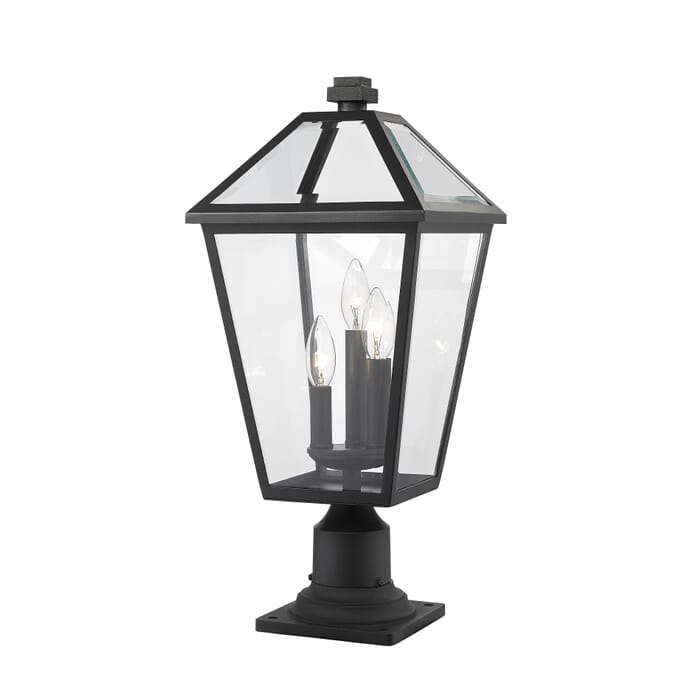 Z-Lite Talbot 3-Light Outdoor Pier Mounted Fixture Light In Black Z-Lite Talbot 3-Light Outdoor Pier Mounted Fixture Light In Black