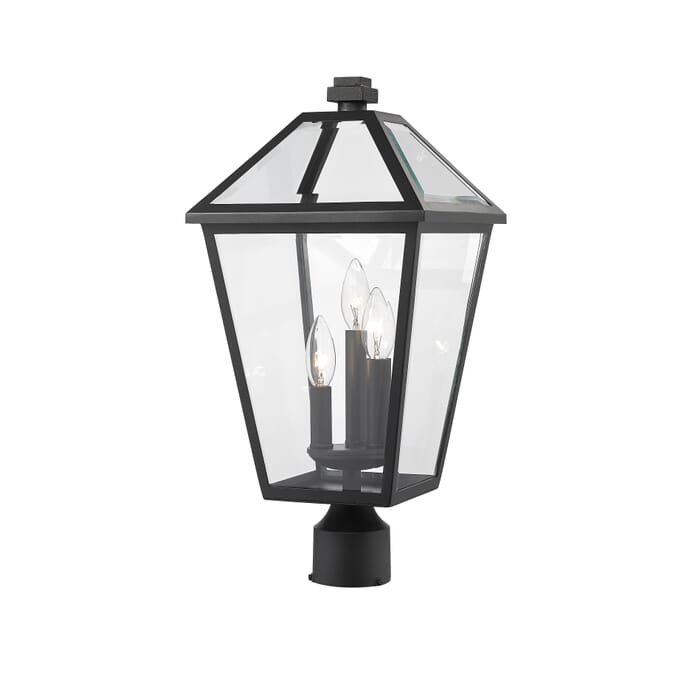 Z-Lite Talbot 3-Light Outdoor Post Mount Fixture Light In Black Z-Lite Talbot 3-Light Outdoor Post Mount Fixture Light In Black