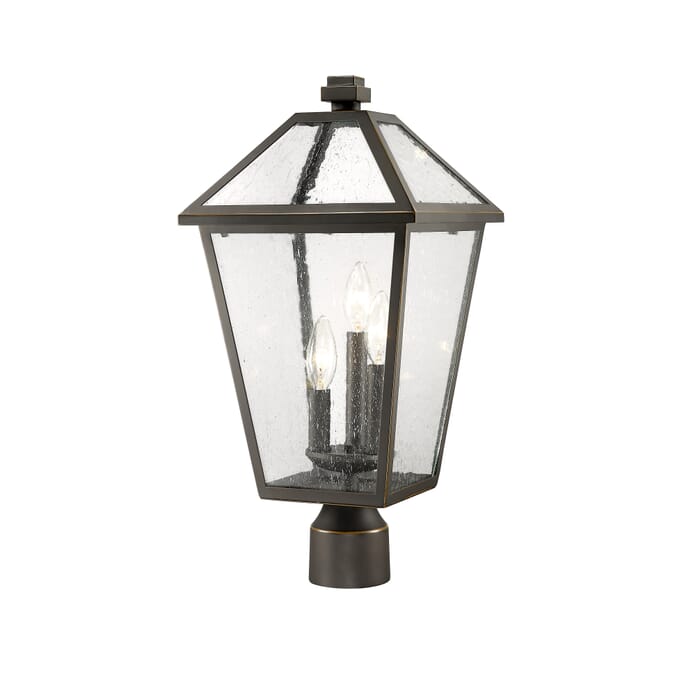 Z-Lite Talbot 3-Light Outdoor Post Mount Fixture Light In Oil Rubbed Bronze Z-Lite Talbot 3-Light Outdoor Post Mount Fixture Light In Oil Rubbed Bronze