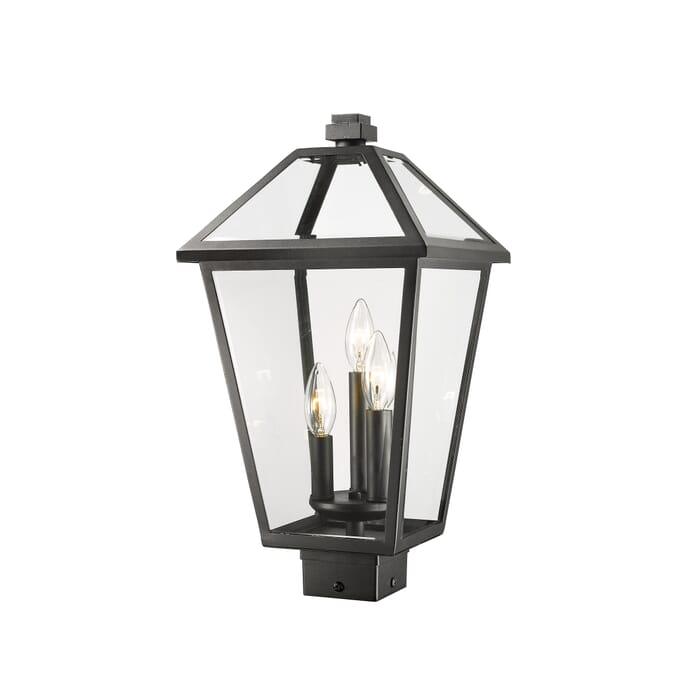Z-Lite Talbot 3-Light Outdoor Post Mount Fixture Light In Black Z-Lite Talbot 3-Light Outdoor Post Mount Fixture Light In Black