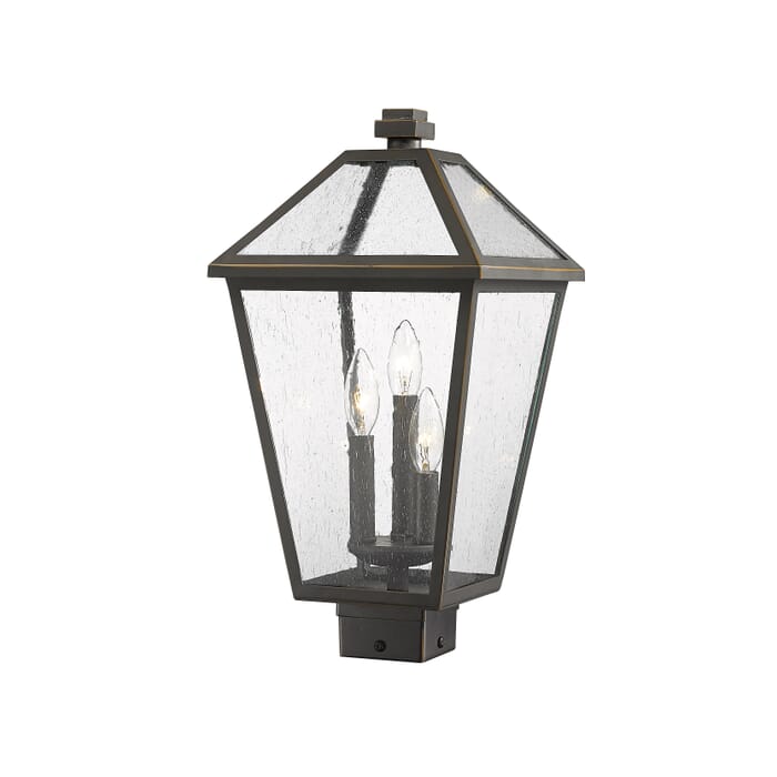 Z-Lite Talbot 3-Light Outdoor Post Mount Fixture Light In Oil Rubbed Bronze Z-Lite Talbot 3-Light Outdoor Post Mount Fixture Light In Oil Rubbed Bronze