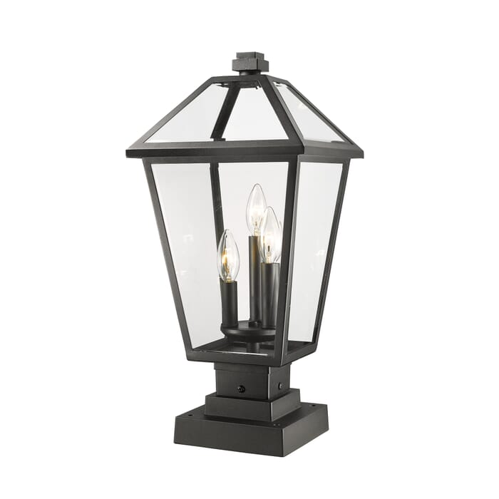 Z-Lite Talbot 3-Light Outdoor Pier Mounted Fixture Light In Black Z-Lite Talbot 3-Light Outdoor Pier Mounted Fixture Light In Black