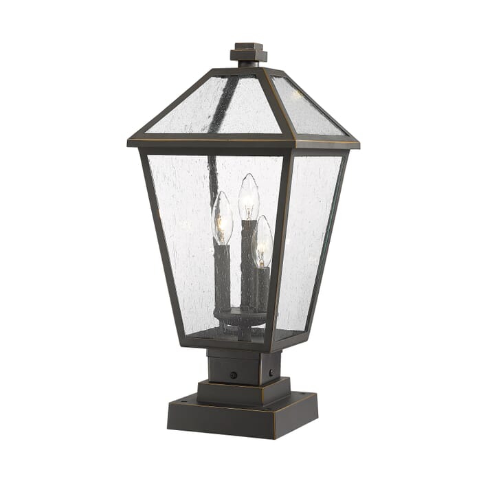Z-Lite Talbot 3-Light Outdoor Pier Mounted Fixture Light In Oil Rubbed Bronze Z-Lite Talbot 3-Light Outdoor Pier Mounted Fixture Light In Oil Rubbed Bronze