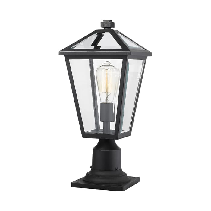 Z-Lite Talbot 1-Light Outdoor Pier Mounted Fixture Light In Black Z-Lite Talbot 1-Light Outdoor Pier Mounted Fixture Light In Black