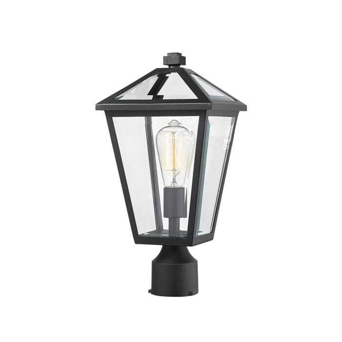 Z-Lite Talbot 1-Light Outdoor Post Mount Fixture Light In Black Z-Lite Talbot 1-Light Outdoor Post Mount Fixture Light In Black