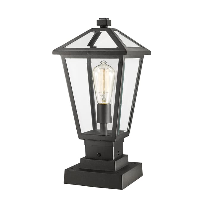 Z-Lite Talbot 1-Light Outdoor Pier Mounted Fixture Light In Black Z-Lite Talbot 1-Light Outdoor Pier Mounted Fixture Light In Black