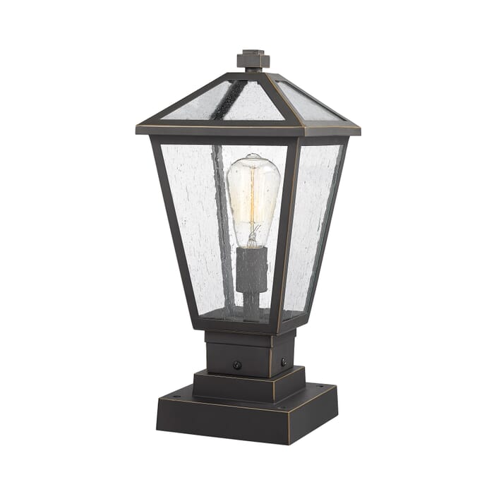 Z-Lite Talbot 1-Light Outdoor Pier Mounted Fixture Light In Oil Rubbed Bronze Z-Lite Talbot 1-Light Outdoor Pier Mounted Fixture Light In Oil Rubbed Bronze