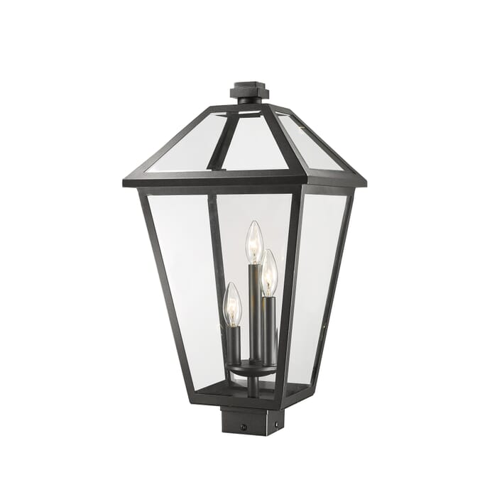 Z-Lite Talbot 3-Light Outdoor Post Mount Fixture Light In Black Z-Lite Talbot 3-Light Outdoor Post Mount Fixture Light In Black