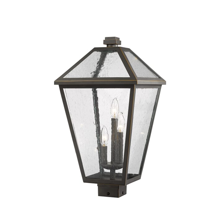 Z-Lite Talbot 3-Light Outdoor Post Mount Fixture Light In Oil Rubbed Bronze Z-Lite Talbot 3-Light Outdoor Post Mount Fixture Light In Oil Rubbed Bronze