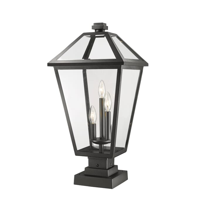 Z-Lite Talbot 3-Light Outdoor Pier Mounted Fixture Light In Black Z-Lite Talbot 3-Light Outdoor Pier Mounted Fixture Light In Black