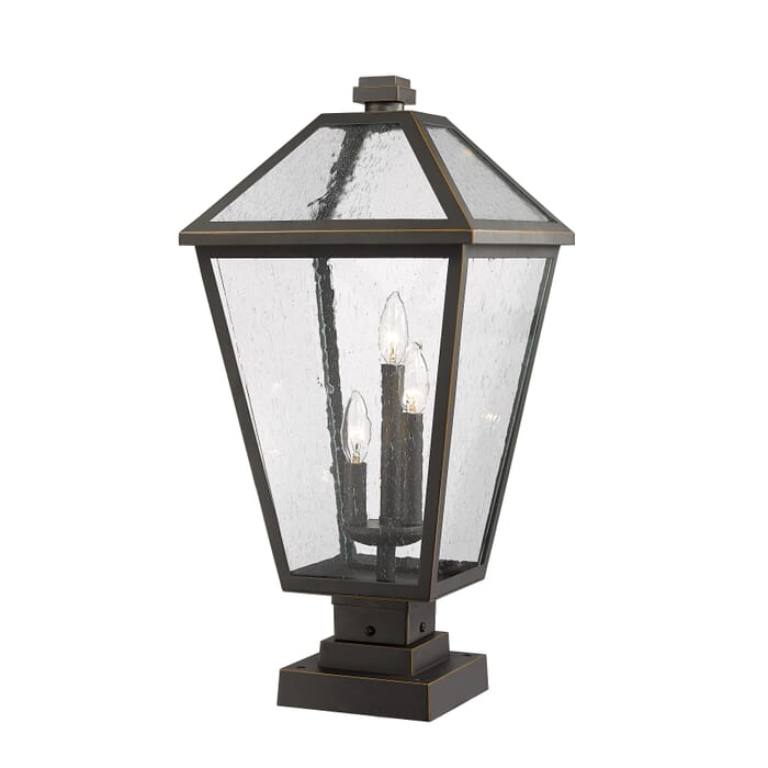 Z-Lite Talbot 3-Light Outdoor Pier Mounted Fixture Light In Oil Rubbed Bronze Z-Lite Talbot 3-Light Outdoor Pier Mounted Fixture Light In Oil Rubbed Bronze