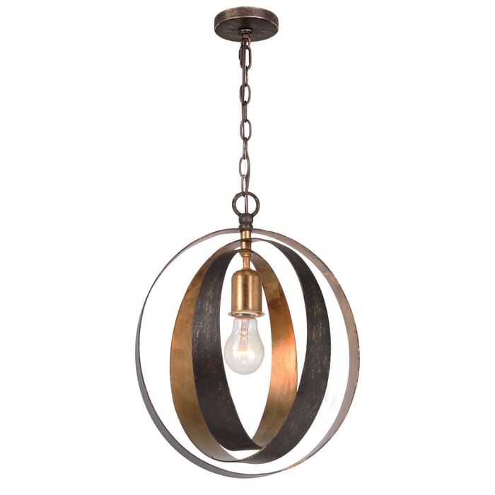 Crystorama Luna 14" Mini Chandelier in English Bronze And Antique Gold Crystorama Luna 14" Mini Chandelier in English Bronze And Antique Gold