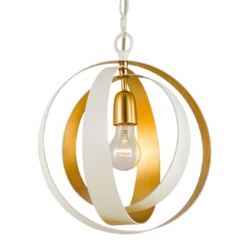 Crystorama Luna 14" Chandelier in Matte White And Antique Gold