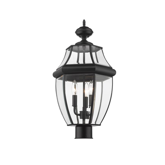 Z-Lite Westover 3-Light Outdoor Post Mount Fixture Light In Black Z-Lite Westover 3-Light Outdoor Post Mount Fixture Light In Black