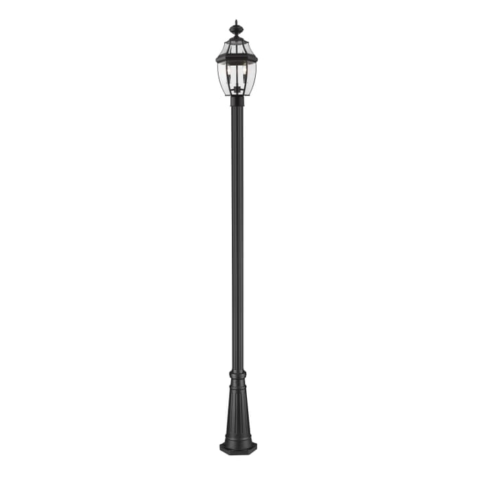 Z-Lite Westover 2-Light Outdoor Post Mounted Fixture Light In Black Z-Lite Westover 2-Light Outdoor Post Mounted Fixture Light In Black