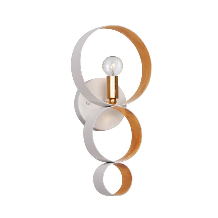 Crystorama Luna 15" Wall Sconce in Matte White And Antique Gold Crystorama Luna 15" Wall Sconce in Matte White And Antique Gold