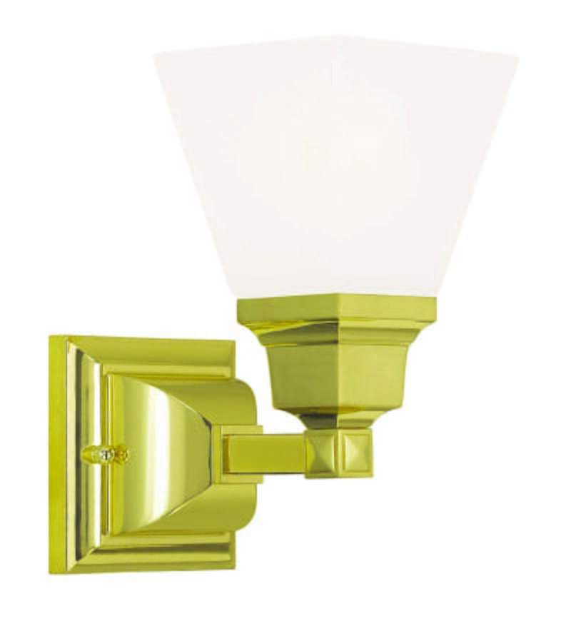 Mission 1-Light Wall Sconce in Polished Brass