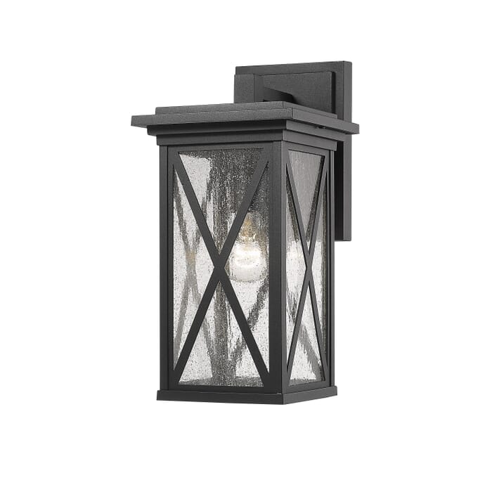 Z-Lite Brookside 1-Light Outdoor Wall Sconce In Black Z-Lite Brookside 1-Light Outdoor Wall Sconce In Black