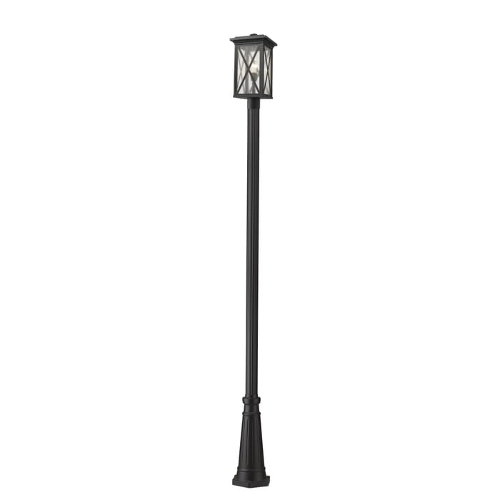 Z-Lite Brookside 1-Light Outdoor Post Mounted Fixture Light In Black Z-Lite Brookside 1-Light Outdoor Post Mounted Fixture Light In Black