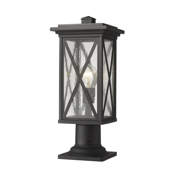 Z-Lite Brookside 1-Light Outdoor Pier Mounted Fixture Light In Black Z-Lite Brookside 1-Light Outdoor Pier Mounted Fixture Light In Black