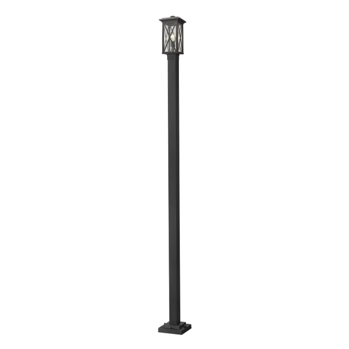 Z-Lite Brookside 1-Light Outdoor Post Mounted Fixture Light In Black Z-Lite Brookside 1-Light Outdoor Post Mounted Fixture Light In Black
