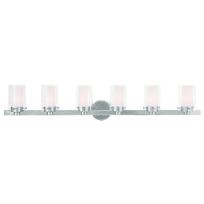 Manhattan 6-Light Bathroom Vanity Light in Polished Chrome Manhattan 6-Light Bathroom Vanity Light in Polished Chrome