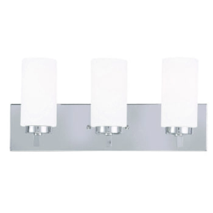West Lake 3-Light Bathroom Vanity Light in Polished Chrome West Lake 3-Light Bathroom Vanity Light in Polished Chrome