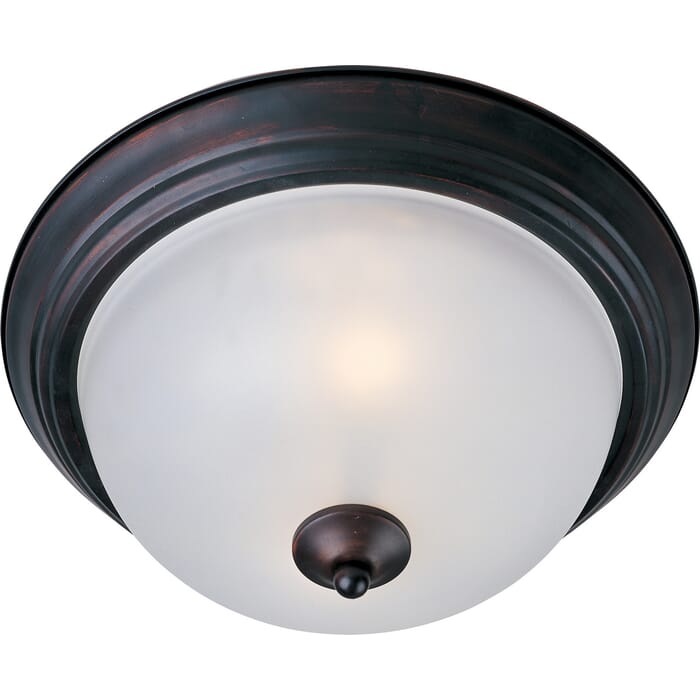 Maxim Lighting Essentials 2-Light Frosted Flush Mount in Bronze Maxim Lighting Essentials 2-Light Frosted Flush Mount in Bronze
