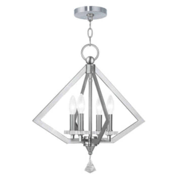 Diamond 4-Light Chandelier in Brushed Nickel Diamond 4-Light Chandelier in Brushed Nickel