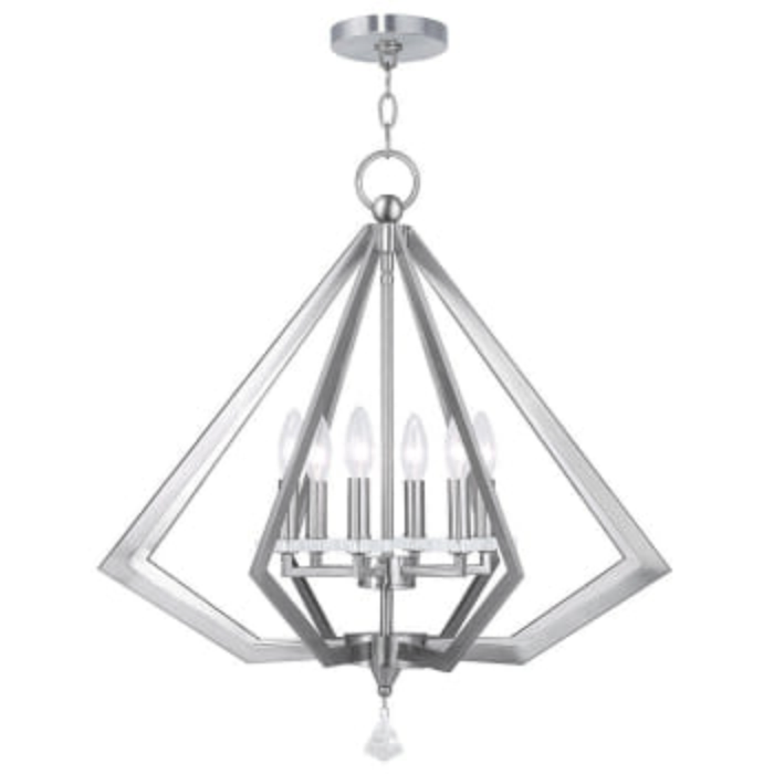 Diamond 6-Light Chandelier in Brushed Nickel Diamond 6-Light Chandelier in Brushed Nickel