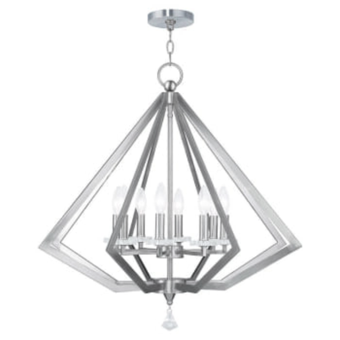 Diamond 8-Light Chandelier in Brushed Nickel Diamond 8-Light Chandelier in Brushed Nickel