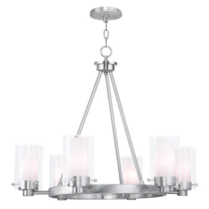 Manhattan 6-Light Chandelier in Brushed Nickel Manhattan 6-Light Chandelier in Brushed Nickel